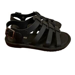 Mini Melissa Jelly Sandals sz 11 Black Mini Melissa Fisherman Sandals